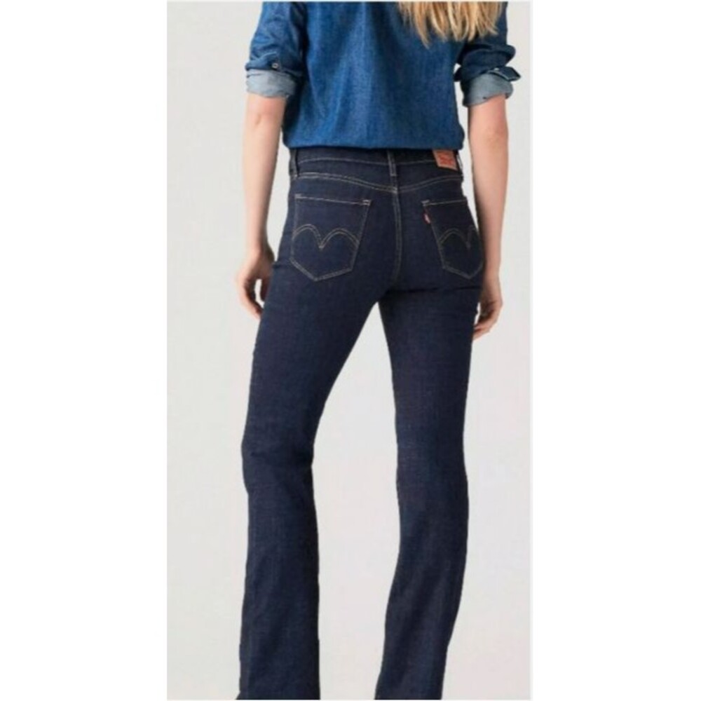 Levis Jeans Size 14S Classic Boot Cut Mid Rise Dark Wash Blue Denim Stretch